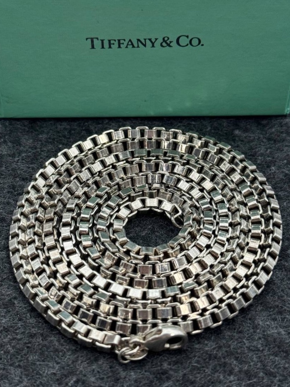 Jewelry Tiffany & and Co 925 sterling silver 36.00” necklace box chain 78.40 gra